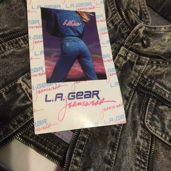 VTG* 1985 L.A. GEAR Acid Washed Denim Jacket Skirt - Picture 4 of 8